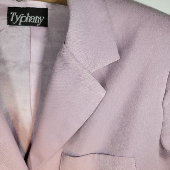 VINTAGE light mauve blazer. Typhany. Back tie. Fitted. - Picture 6 of 10